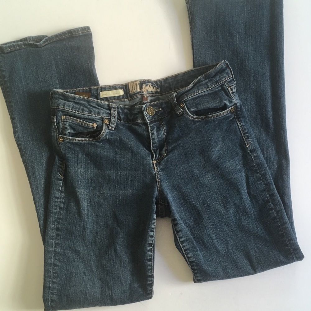 Size 8 Kut From The Kloth Denim Nicole Bootcut Dark Wash Embroidered Jeans